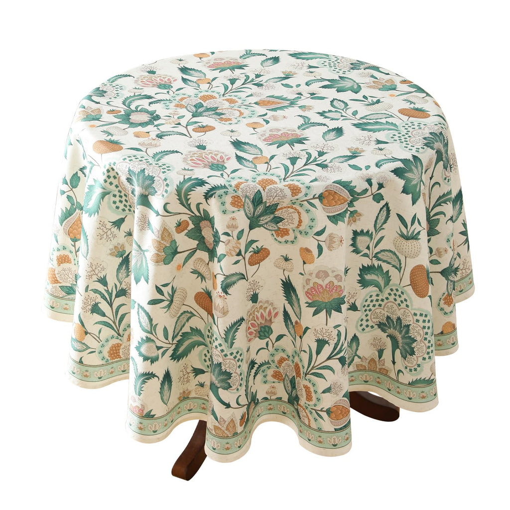 patdrea Vintage French Linen Tablecloth,Round,Diameter 55"-Wensel