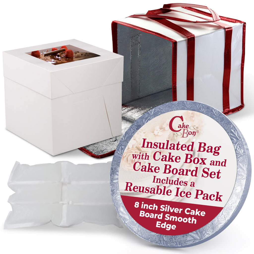 Cakebon 12" Insulated Cake Bag with Ice Pack Cooler Carrier 1Pack