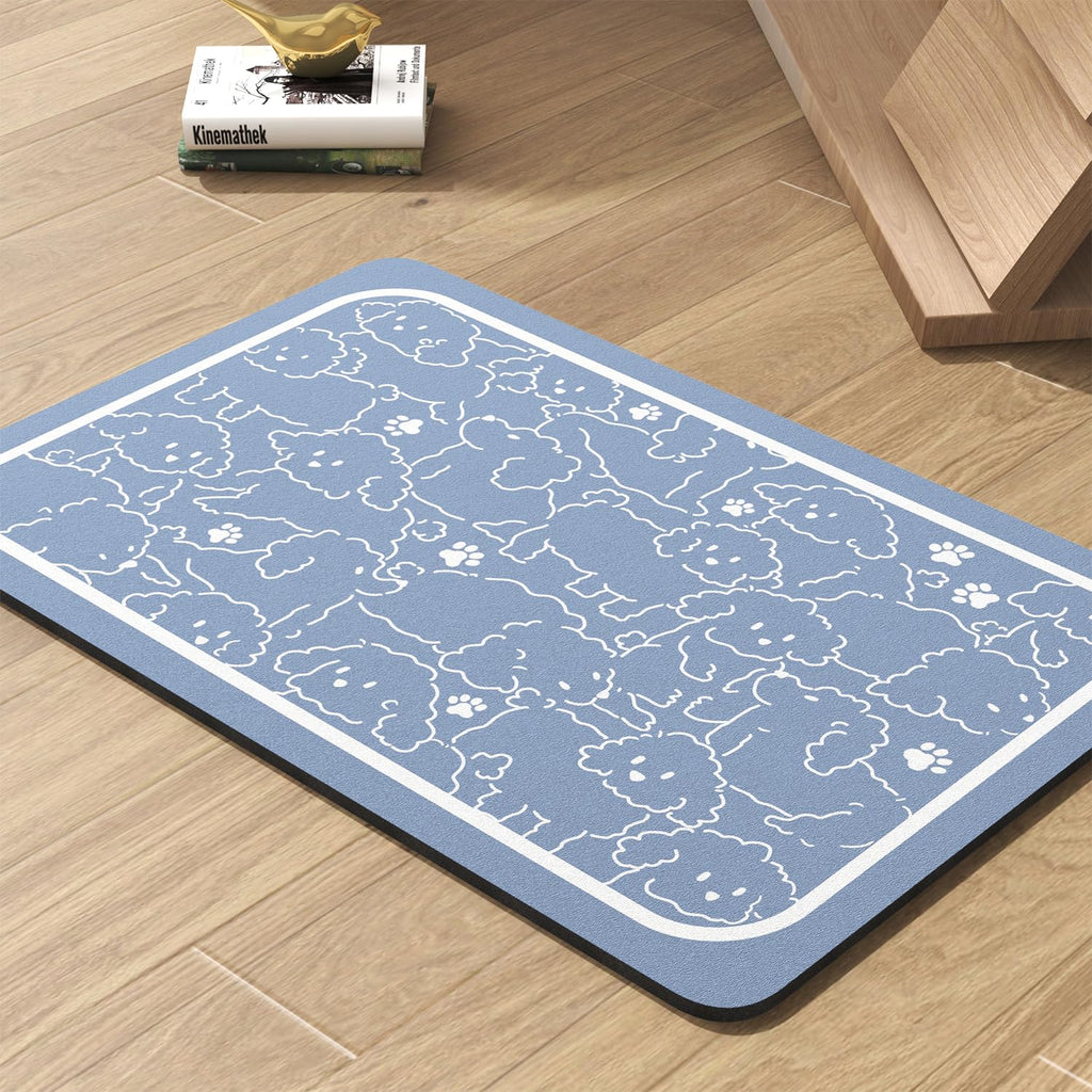 PADOOR Pet Feeding Mat-Absorbent Dog Mat for Food and Water Bowl-No Stains Quick Dry Water Dispenser Mat-Dog Accessories Pet Supplies-Bowl for Messy Drinkers（Darkgrey,17"x28"）