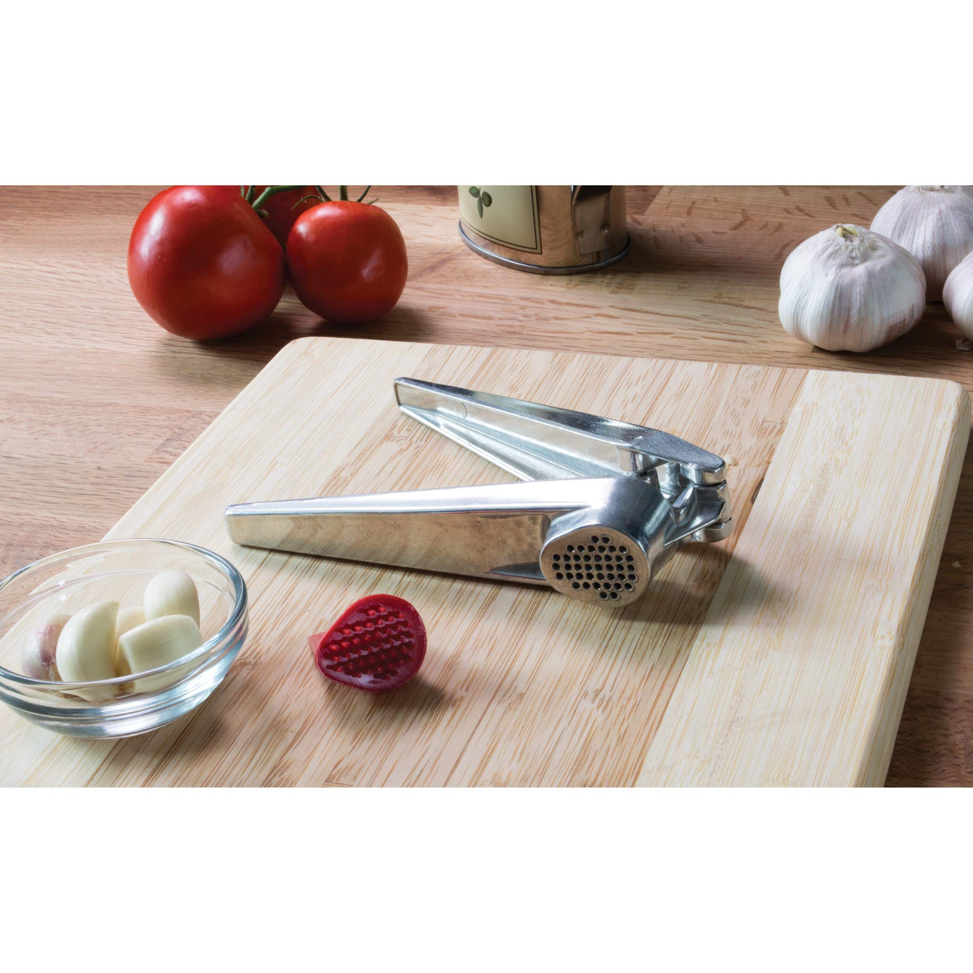 Fantes No-Peel, Self Cleaning Garlic Press, 6.25 x 1-Inches, the Italian Market Original since 1906