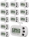 Frienda 12 Pcs White Fridge Thermometer Refrigerator, Button