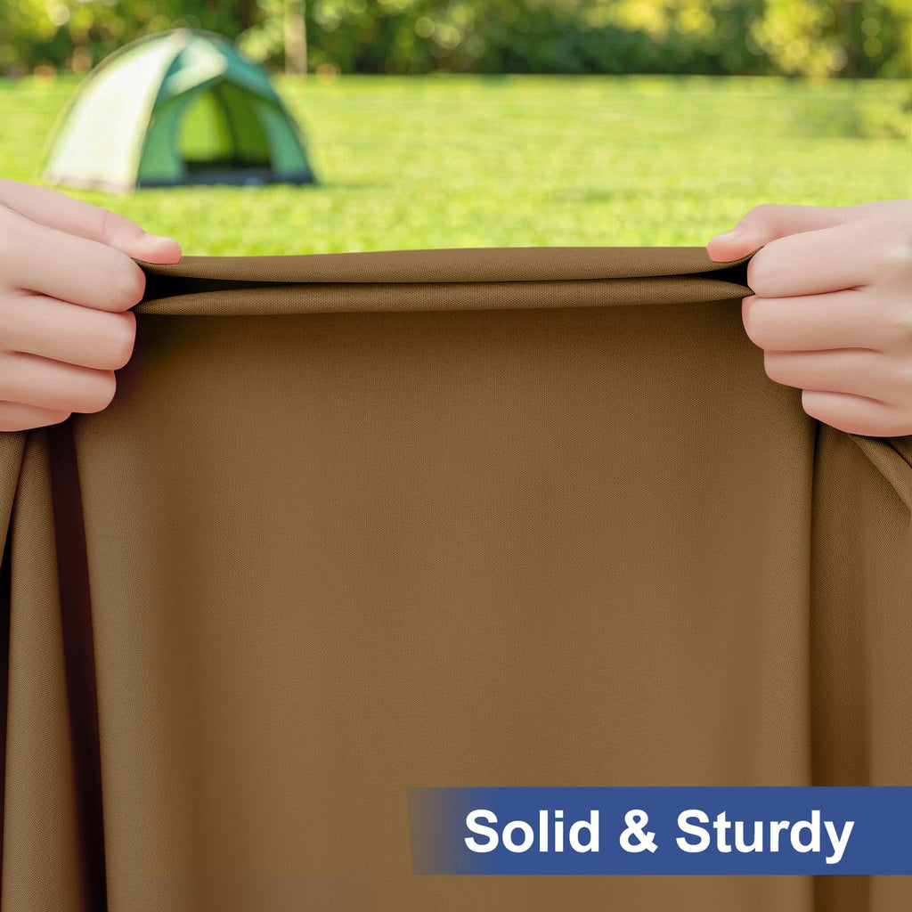 homing Rectangle Table Cloth Cover, Water-Resistant Polyester Elastic Fitted Tablecloth, Fits for 6 Foot Folding Tables, Washable Table Protector for Picnic, Camping, Outdoor (Brown, 30" x 72")