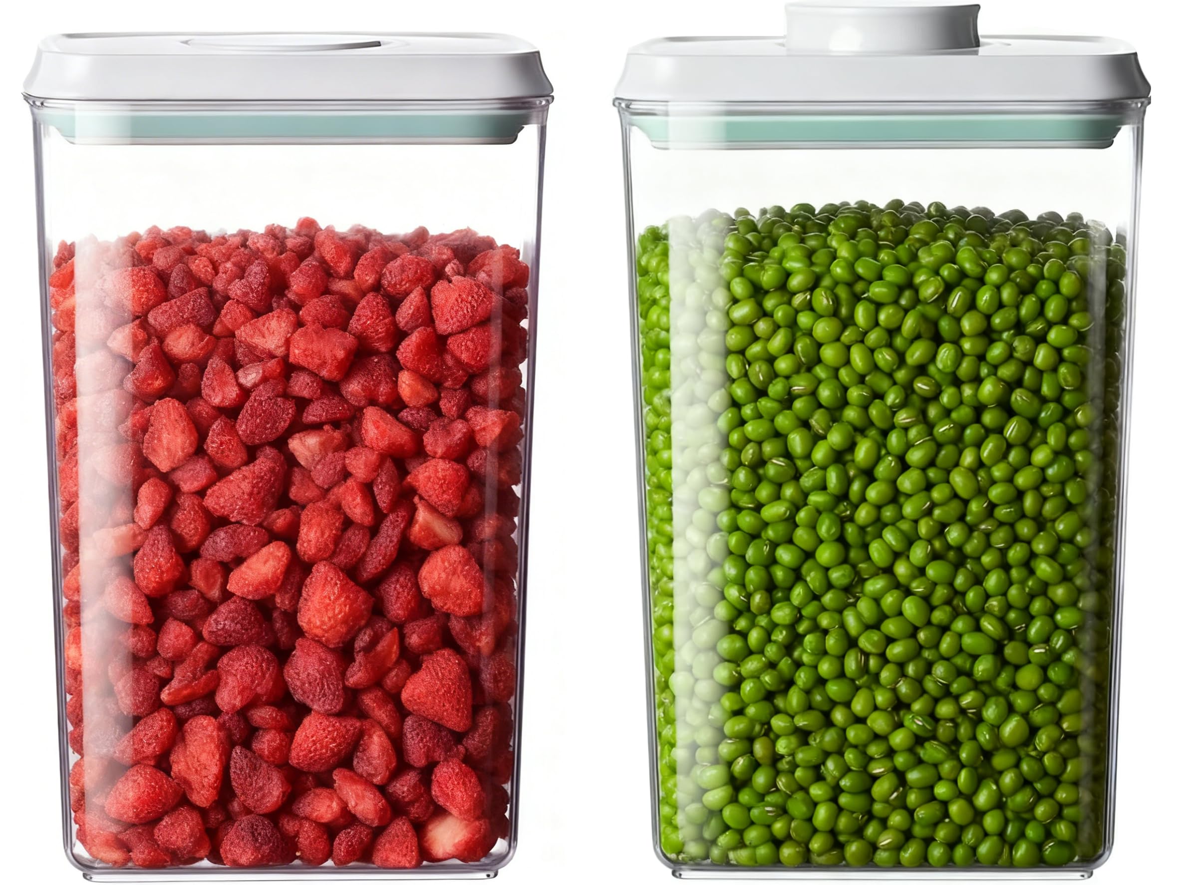 Pop Food Storage Containers Set Large Airtight Food Storage Containers with Pop Lids, Kitchen Pantry Organization and Storage, Cereal, Rice, Flour, Pasta & Snack Container, BPA Free, 2 x 2.8Qt