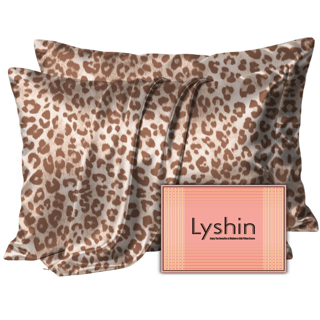 LYSHIN Black Silk Pillowcase Queen Size with Hidden Zipper