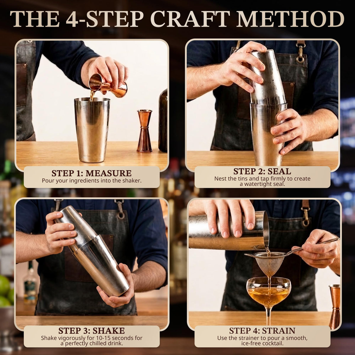 KITESSENSU Cocktail Shaker Set, 2-Piece Boston Shaker Set for Drink Mixing