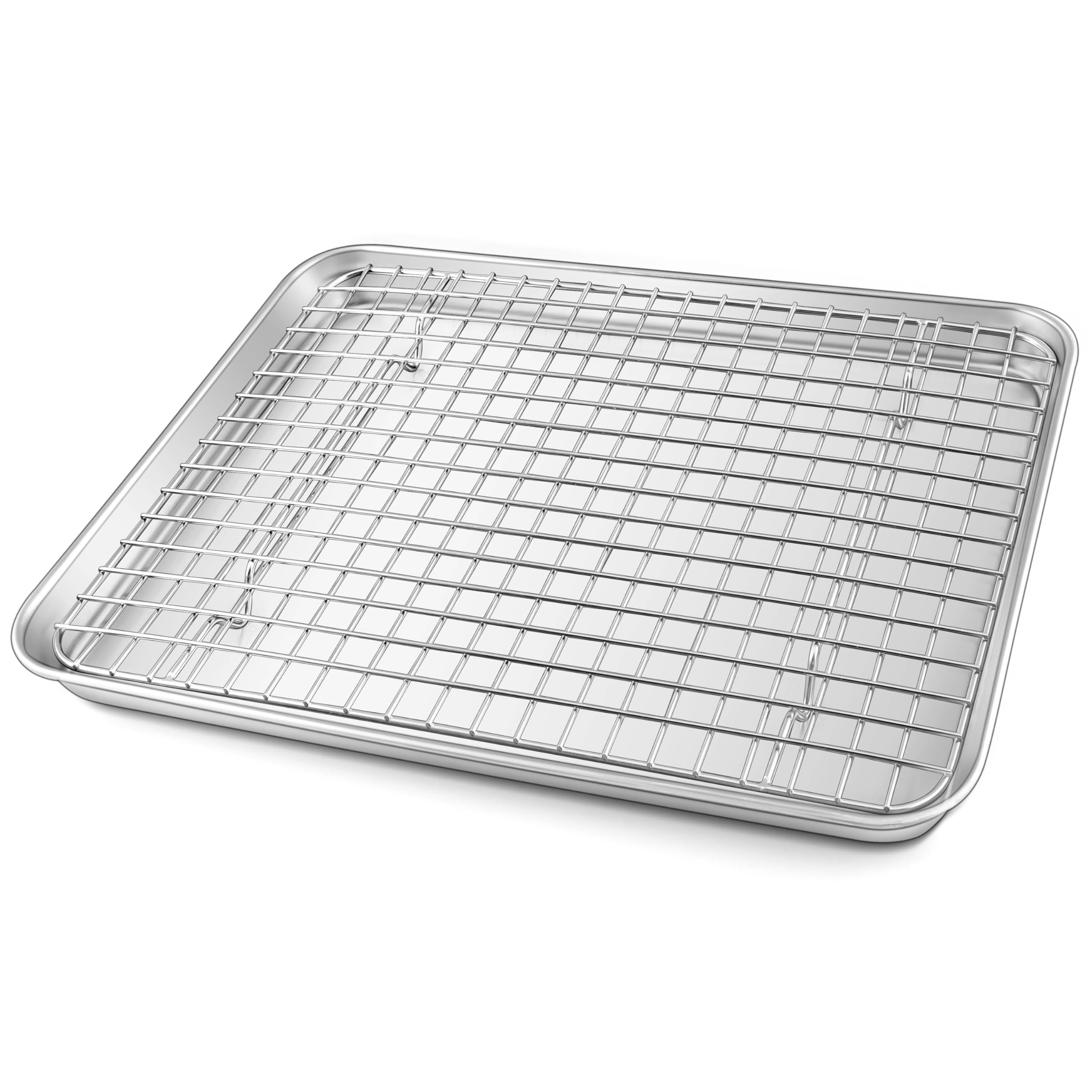 TeamFar Stainless Steel Baking Sheet with Wire Rack Set, 12.3"x9.7"x 1"