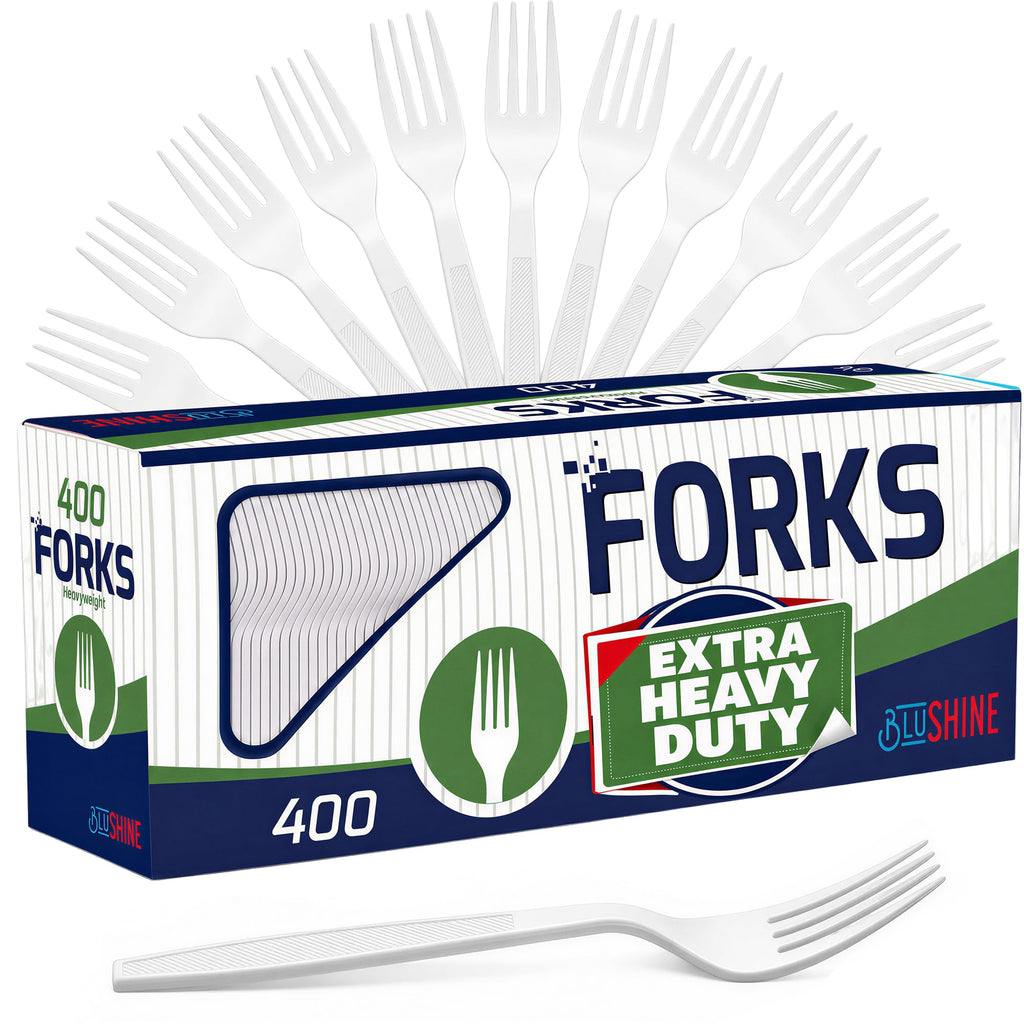 BluShine Extra Heavy Duty Plastic Soup Spoons, Disposable Bulk Utensils