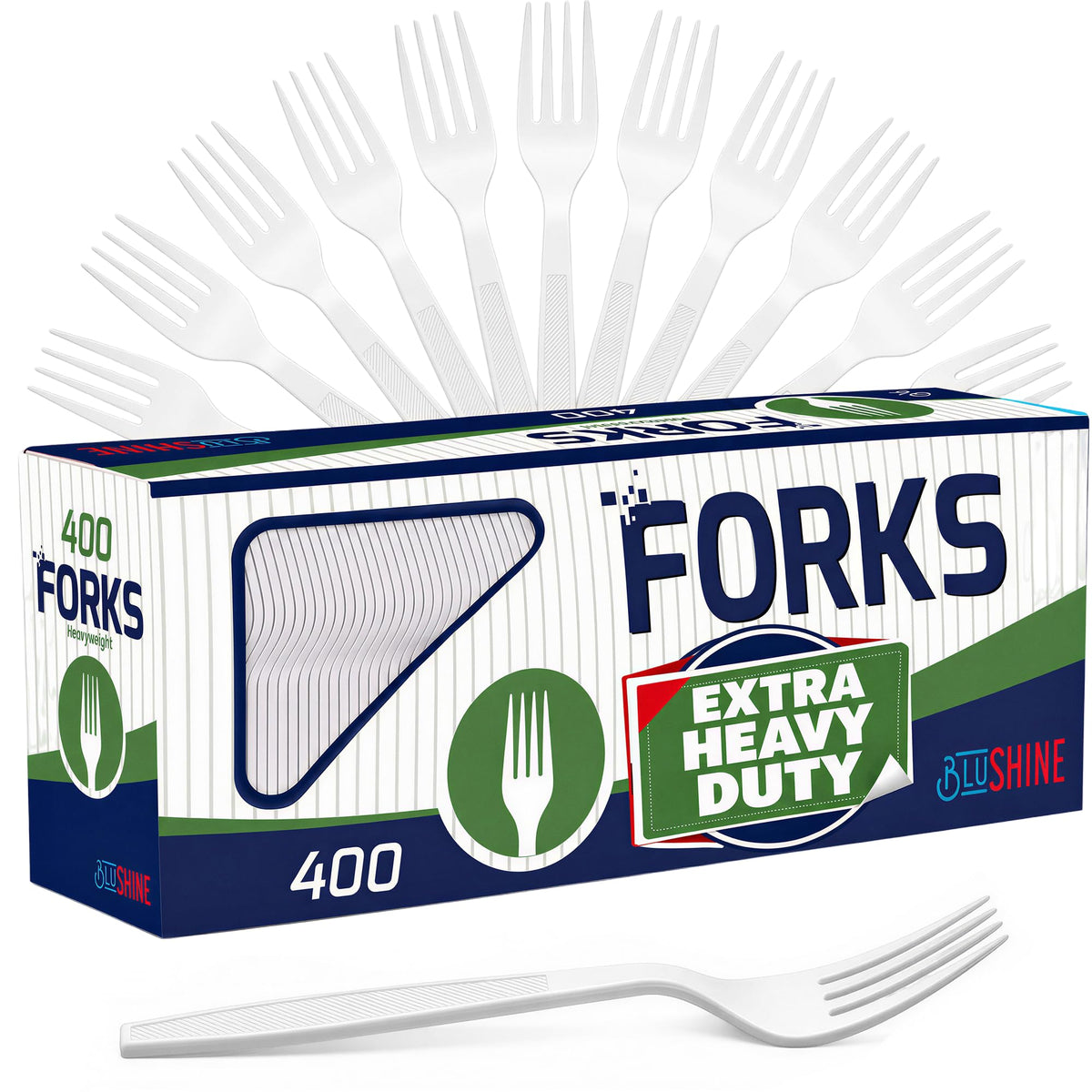 BluShine Extra Heavy Duty Plastic Soup Spoons, Disposable Bulk Utensils