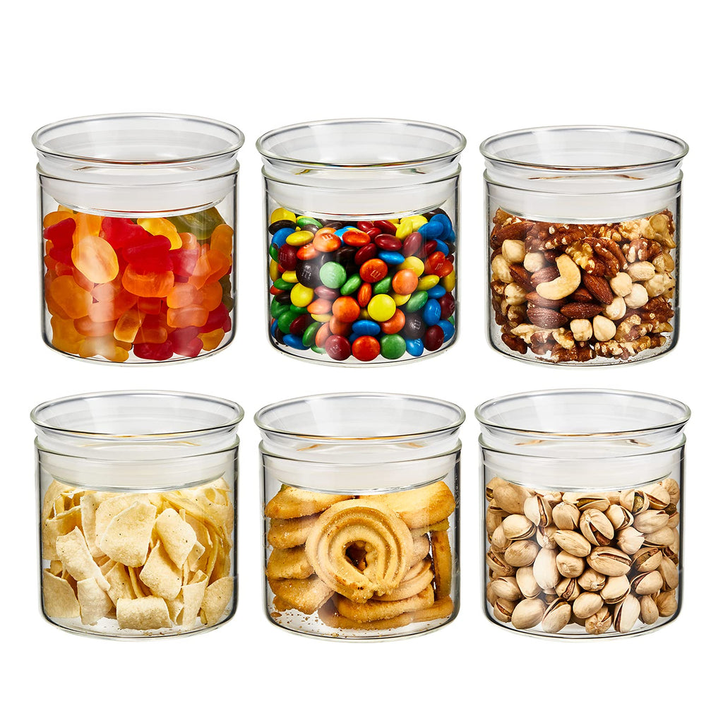 ZENS Glass Jars with Airtight Lid Set of 2, 37oz Kitchen Storage Jars