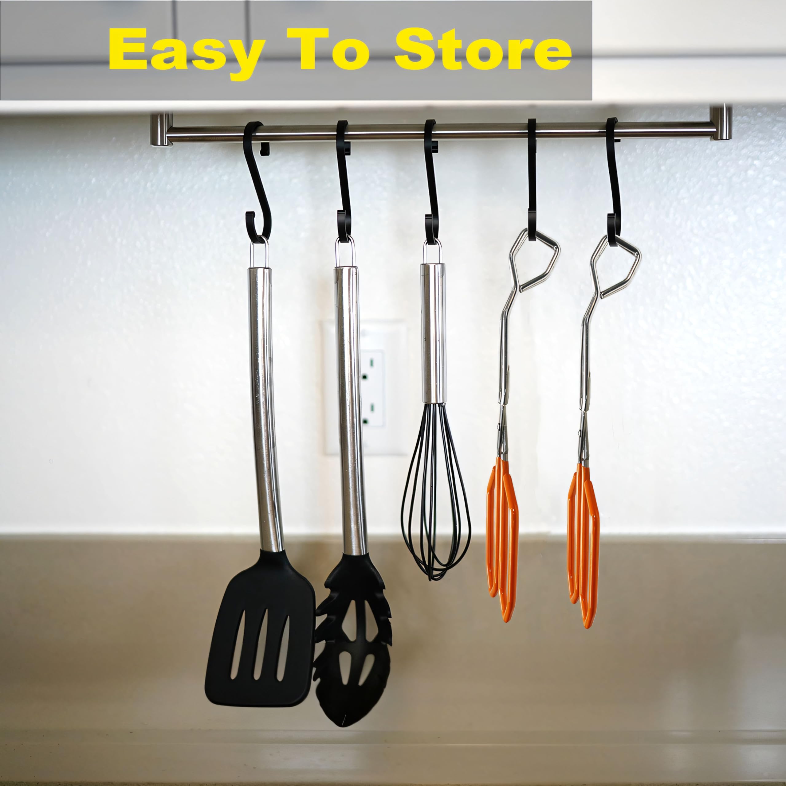 11 Inch Hiash Orange Stainless Steel Scissor Tongs, Kitchen Tongs for Cooking