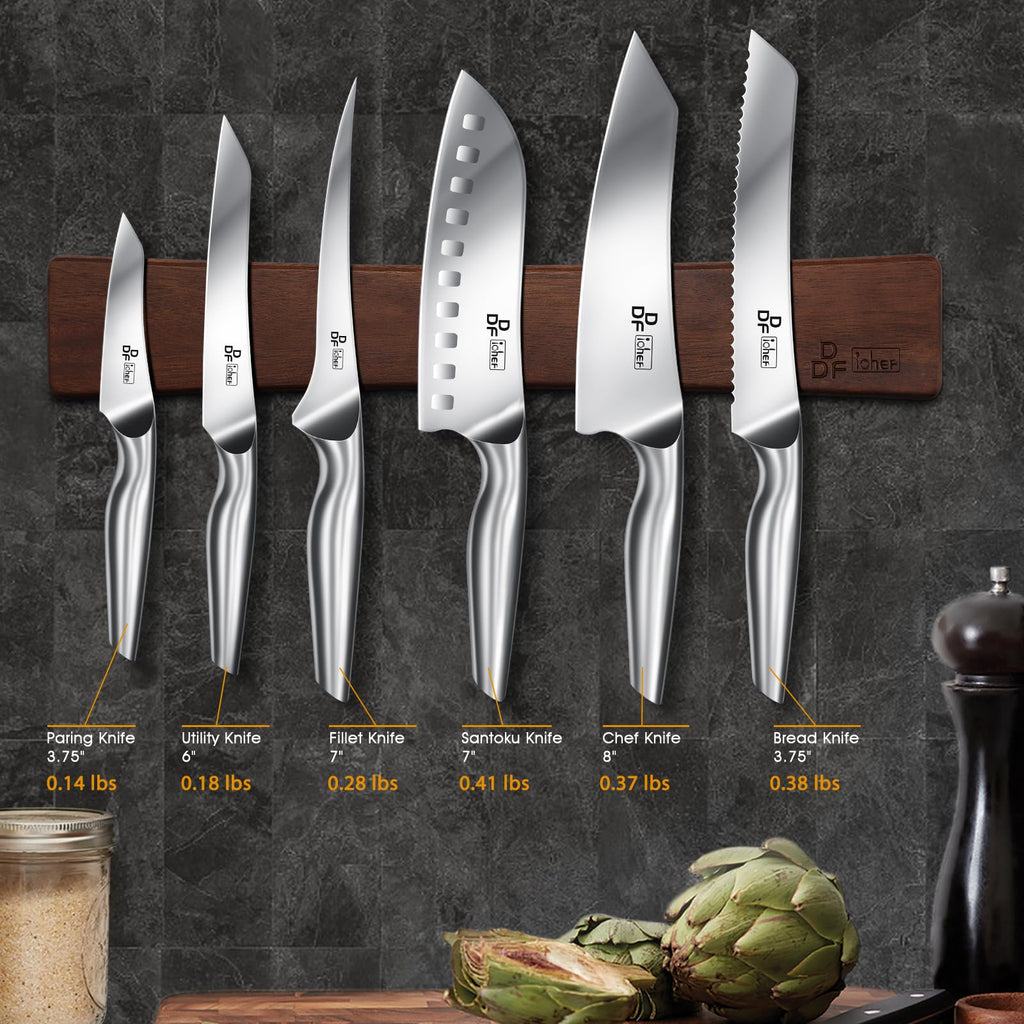 Knife Set with Magnetic Knife Strip 8 Piece, High Carbon Stainless Steel