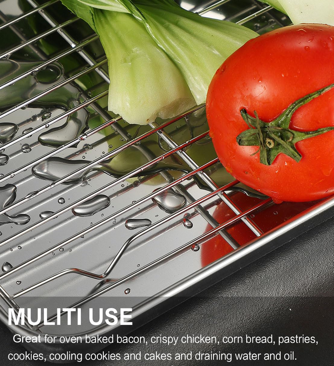 M MCIRCO Baking Sheet with Cooling Rack, Baking Mat Set, Set of 9