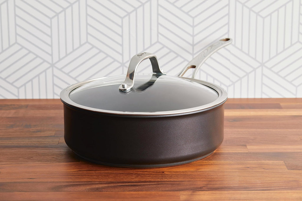 Anolon X Hybrid Nonstick Induction Saute Pan With Lid, 3.5 Quart - Charcoal Gray
