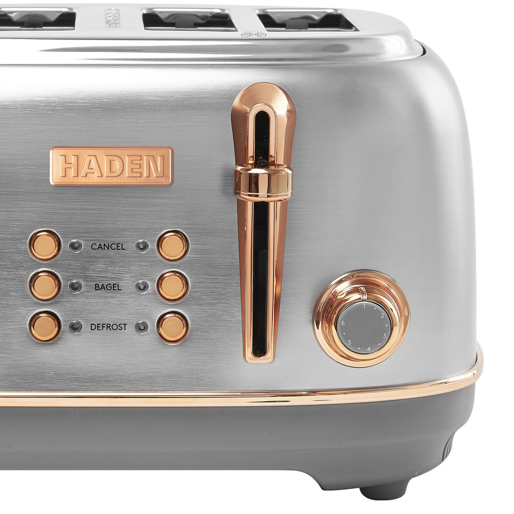 Haden Heritage 4 Slice Wide Slot Stainless Steel Toaster