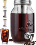 Zulay Kitchen 1.5 Liter Cold Brew Coffee Maker with EXTRA-THICK Glass Carafe & Stainless Steel Mesh Filter - Premium Iced Coffee Maker, Cold Brew Pitcher & Tea Infuser