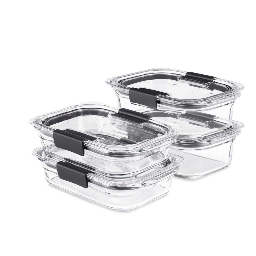 Rubbermaid Brilliance® Glass Round Leak-Proof 6-Piece Set Food Storage Containers, Food Containers with Lids, Meal Prep Containers