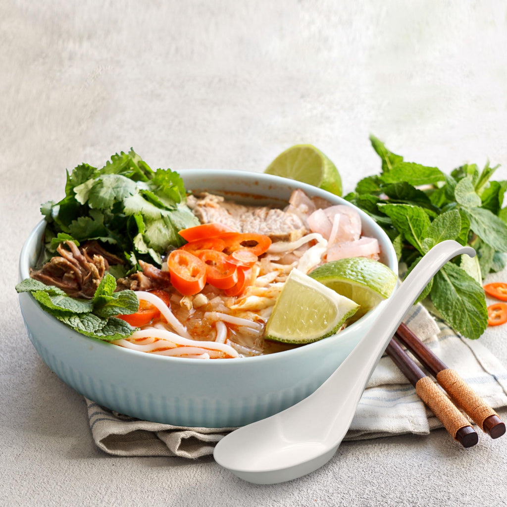 Disposable PLA Cornstarch Asian Soup Spoons with Hook Plastic-Free,600 Pack