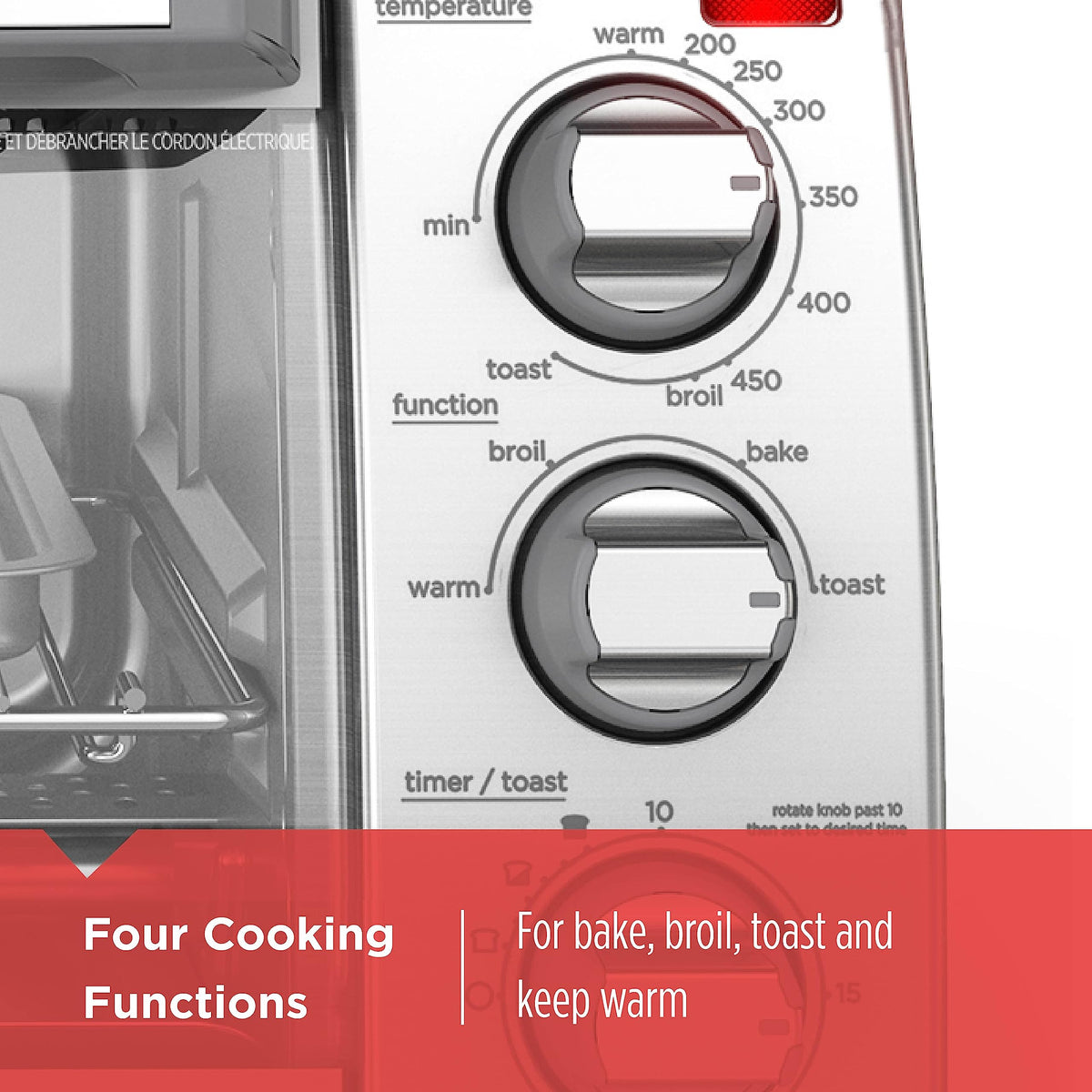 BLACK+DECKER 4-Slice Toaster Oven with Natural Convection, Stainless Steel, TO1760SS (TO1760SST-1)