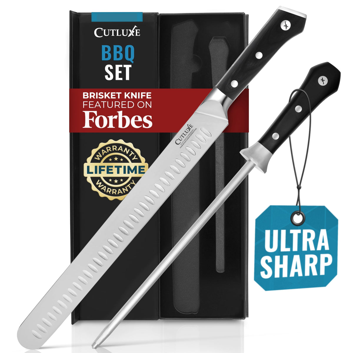 Cutluxe Butcher Knife Set, Brisket, Breaking & Boning Knife for Meat