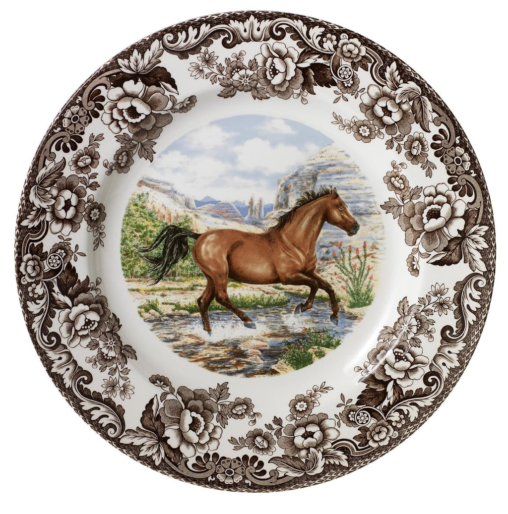 Spode Woodland Dinner Plate, Horse | 10.5 Inch | Hunting Cabin, Lodge, and Cottage Décor | Made in England from Fine Earthenware | Microwave and Dishwasher Safe (American Quarter Horse)