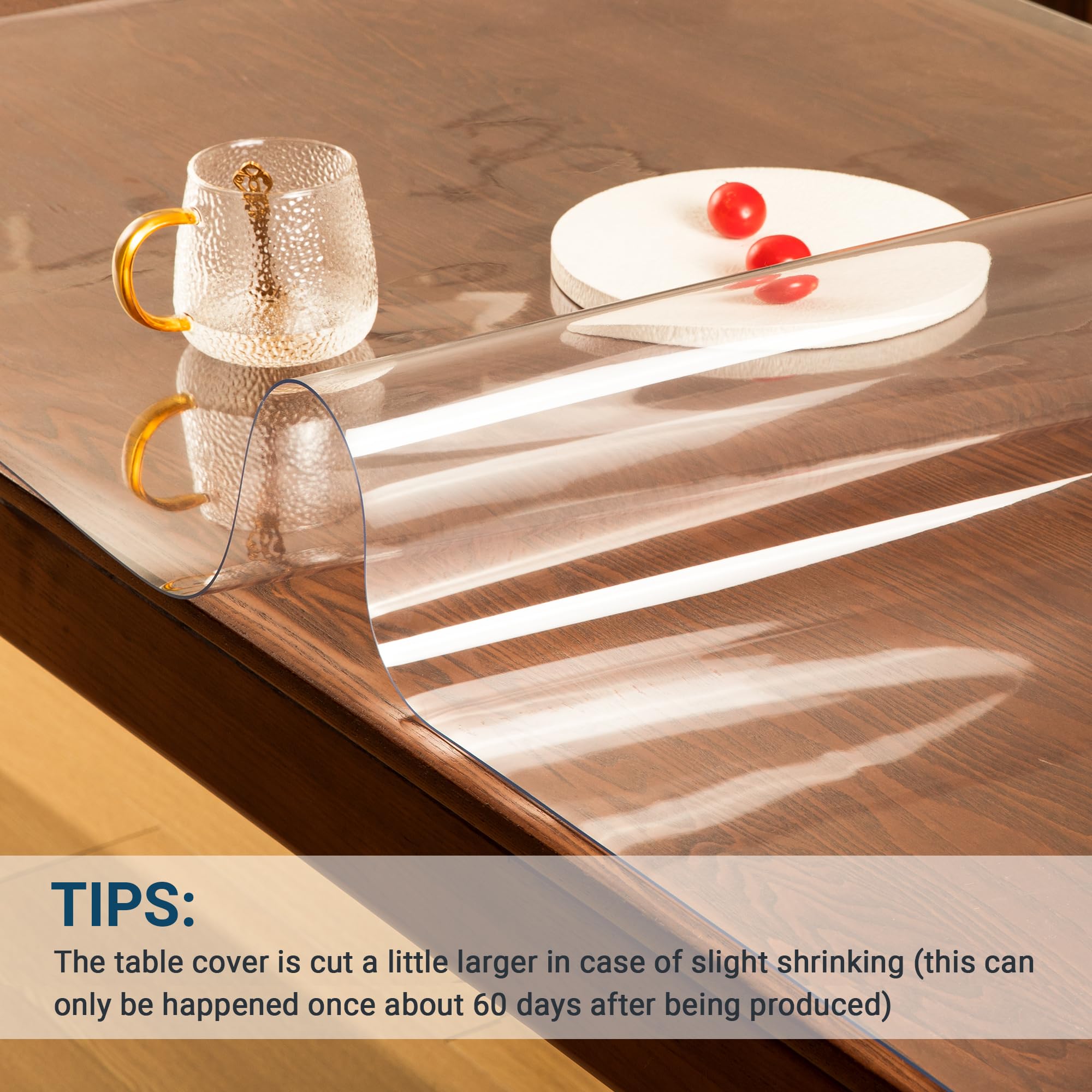 NAP2WELL Clear Table Cover Protector 36 x 60 Inch, 1.5mm Plastic Desk Mat