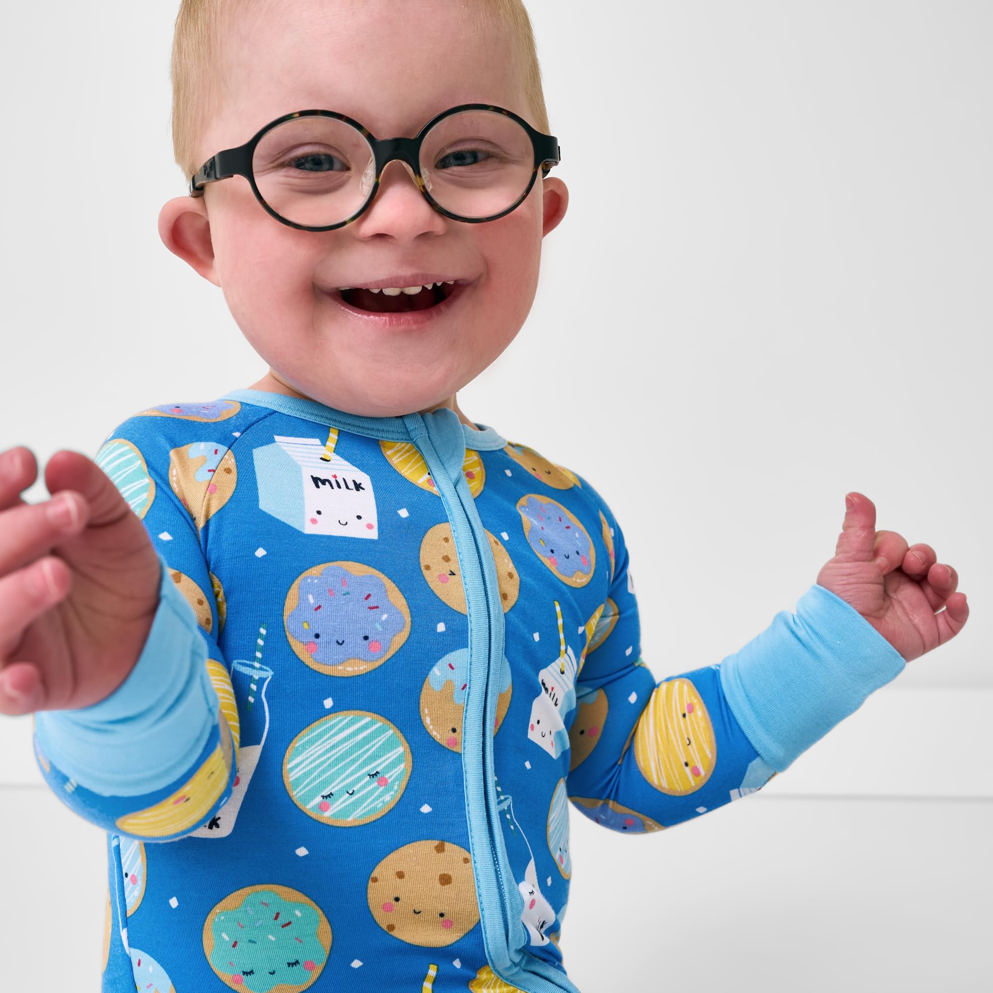 Little Sleepies Baby Pajamas, Blue Cookies & Milk, Newborn