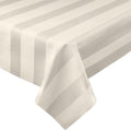 Luxury Table Protector Pad, 2 in 1 Table pad + Great Looking Tablecloth - Heat Resistant, Spill & Stain Proof - Flannel Backing (Ivory - Silk Stripe, 54x72)