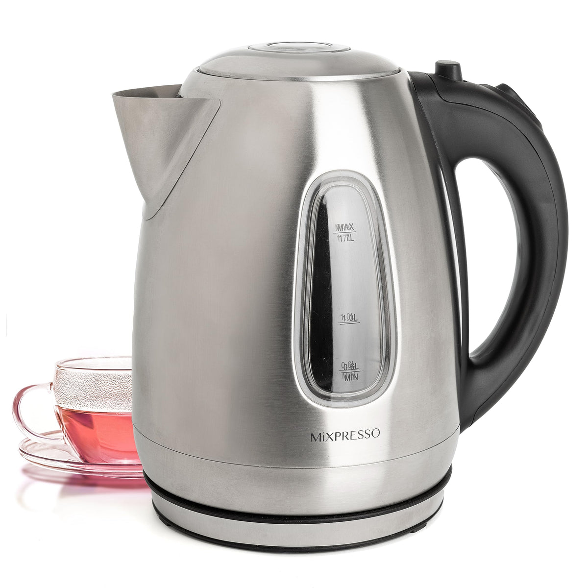 Mixpresso Electric Kettle Temperature Control, Hot Water Kettle Electric, Cordless 1 Liter Capacity, Keep Warm & LED Indicator, Auto-Shutoff, Boil-Dry Protection, Stainless Steel Electric Kettle