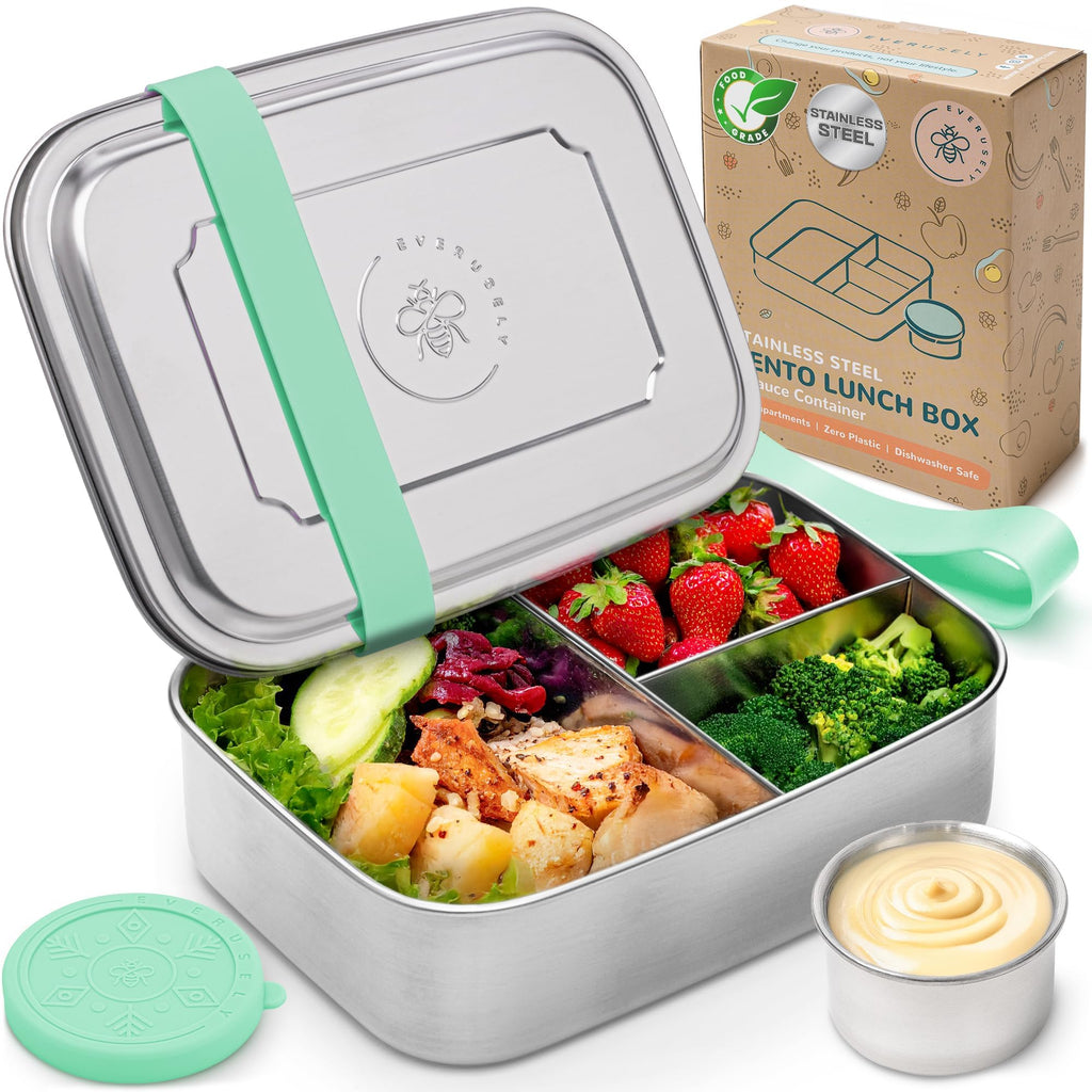 Stainless Steel Bento Box + Condiment Container - Lavender, 27oz / 0.8 L