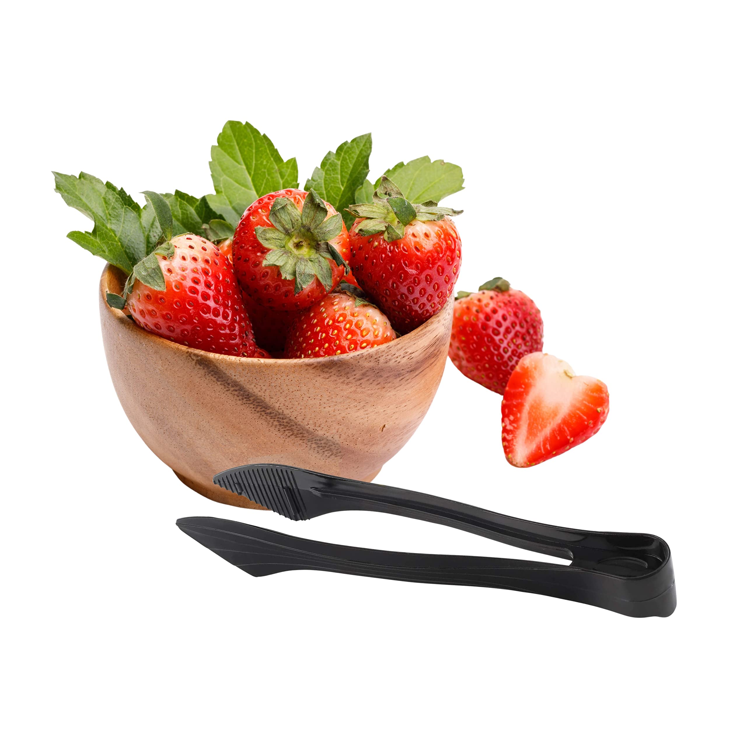 PARTY BARGAINS 8.5″ Black Plastic Serving Tongs 6-Pack – Heavy-Duty Disposable & Reusable Kitchen Tongs for Parties BBQ Buffet Salad Appetizers Catering