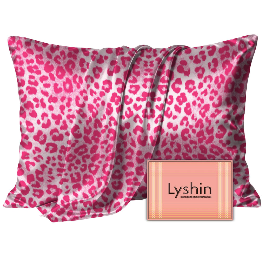 LYSHIN Black Silk Pillowcase Queen Size with Hidden Zipper