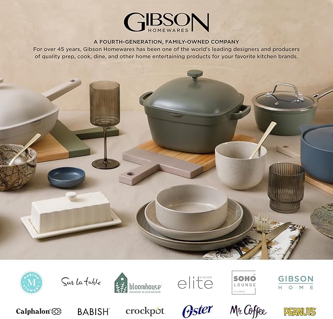 Gibson Elite Soho Lounge 16-Piece Reactive Glaze Dinnerware Set, Teal/Black Two-Tone