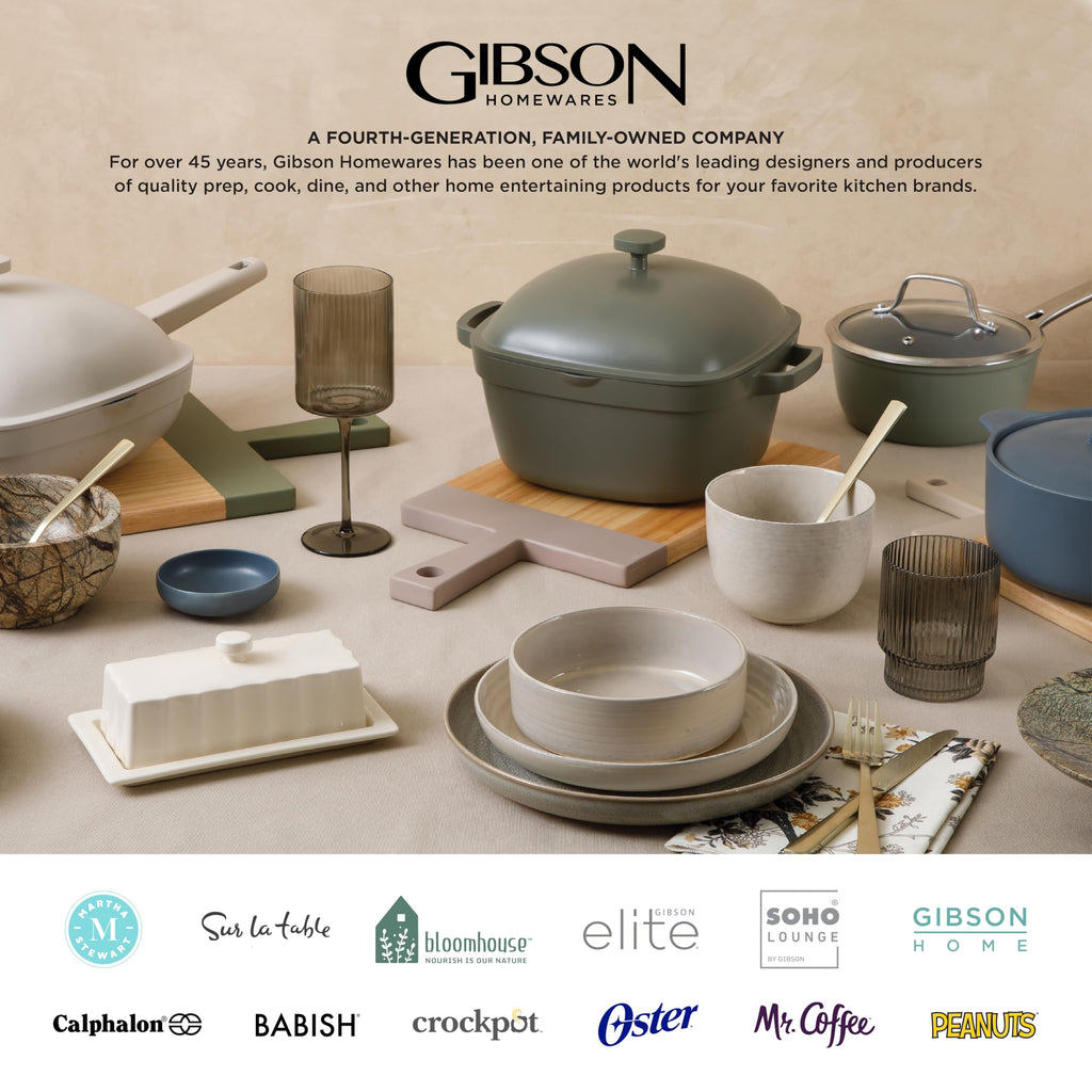 Gibson Home Hazeltine 16-Piece White Stoneware Dinnerware Set – Plates and Bowls, Durable Ceramic Kitchen Dinner Set
