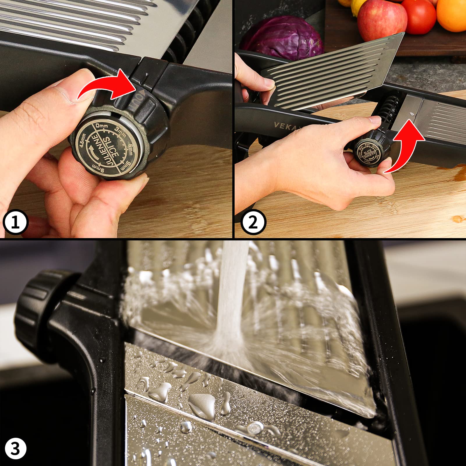 VEKAYA Mandoline Slicer for Kicthen, Vegetable Slicer