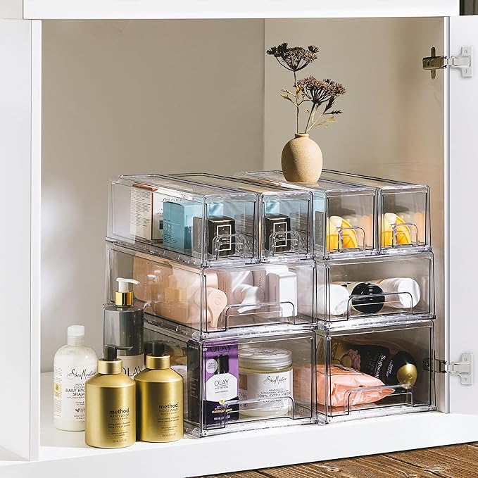 Sorbus Medium Clear Storage Drawers (4 Pack)