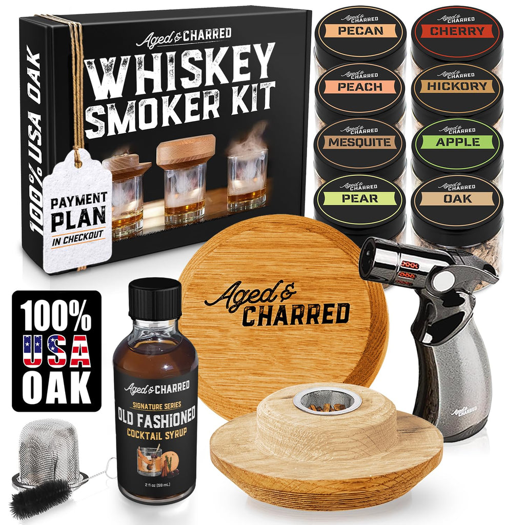 Whiskey Smoker Kit with Torch and Old Fashioned Syrup (No Butane)
