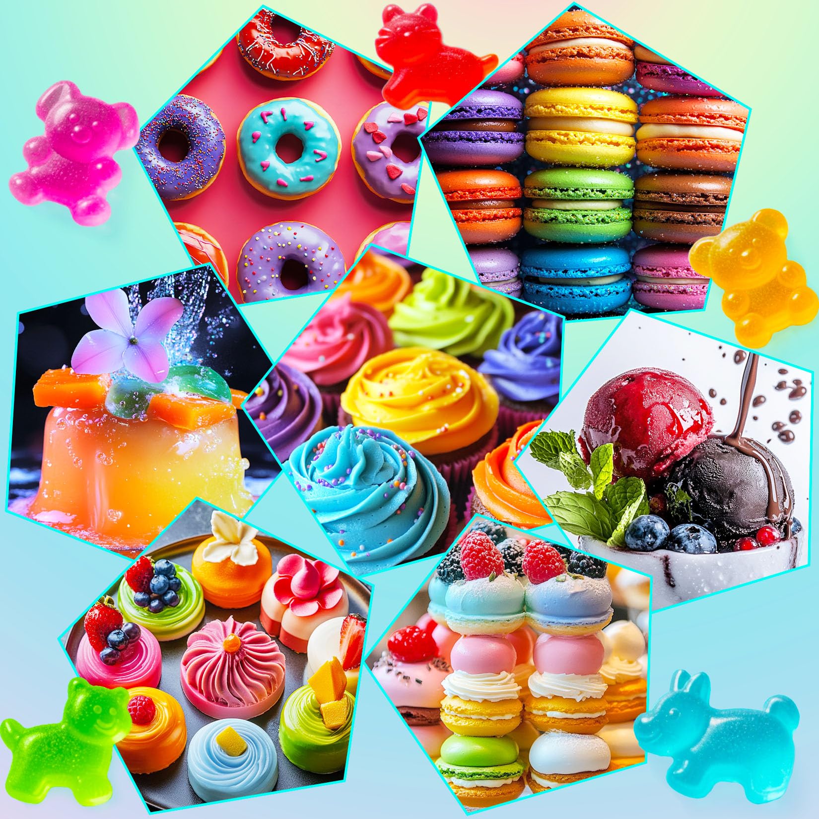 Food Coloring Powder for Baking - 15 Bright Colors Powdered Food Coloring, Flavorless High Concentrated Upgraded Food Dye for Icing, Baking, Cake Decorating, Cooking, Frosting - 5g/each