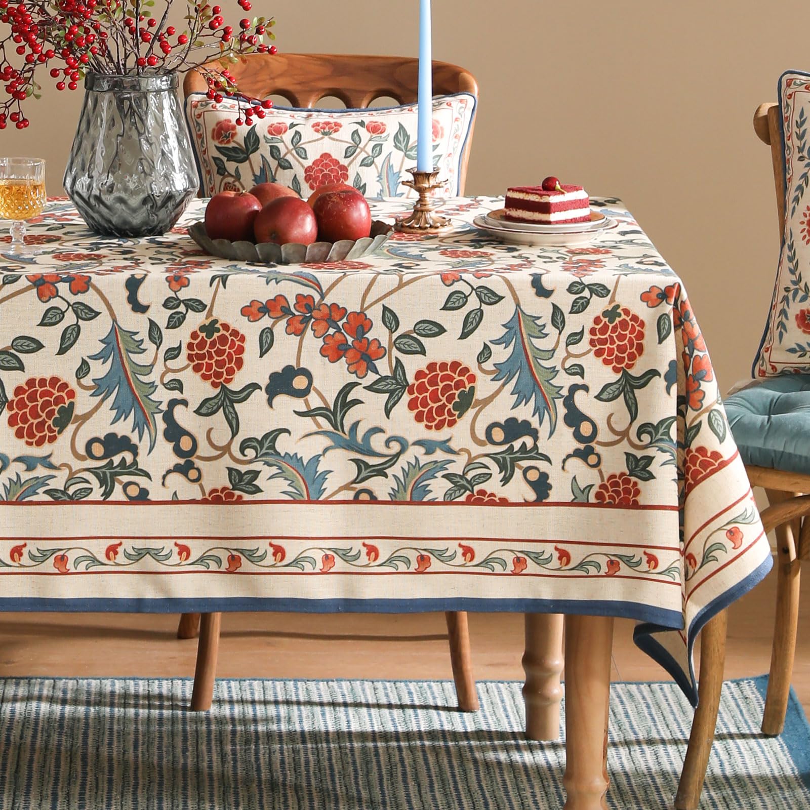 patdrea Elegant French Linen Tablecloth,Rectangular,102"x63"-Puno