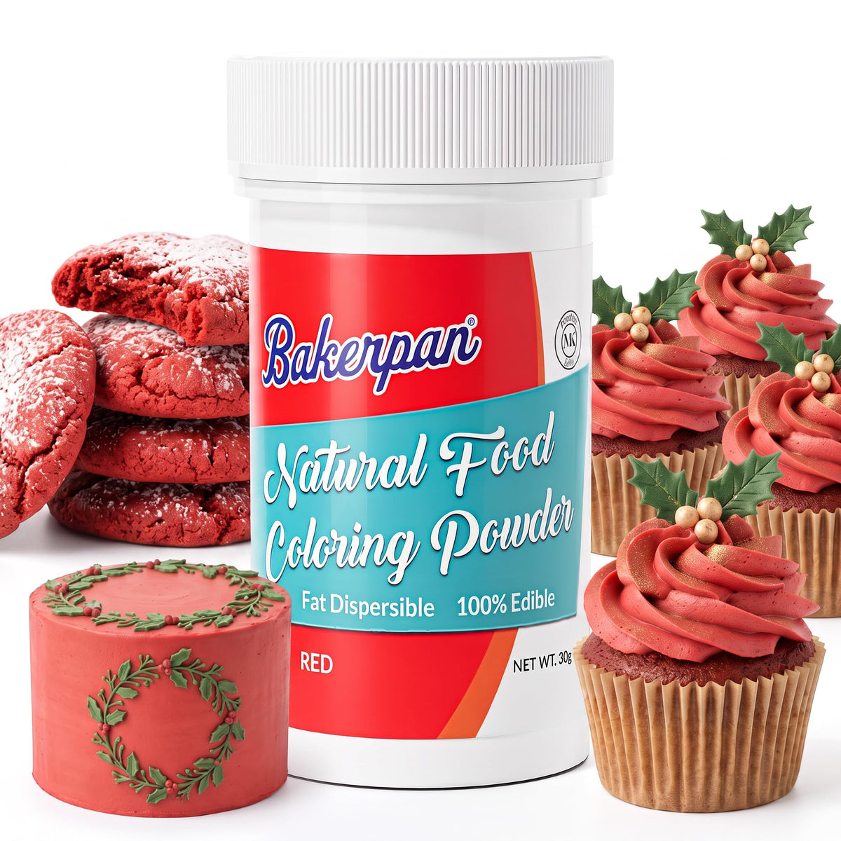 Bakerpan Black Food Coloring Powder for Baking - Oil Based, 30g