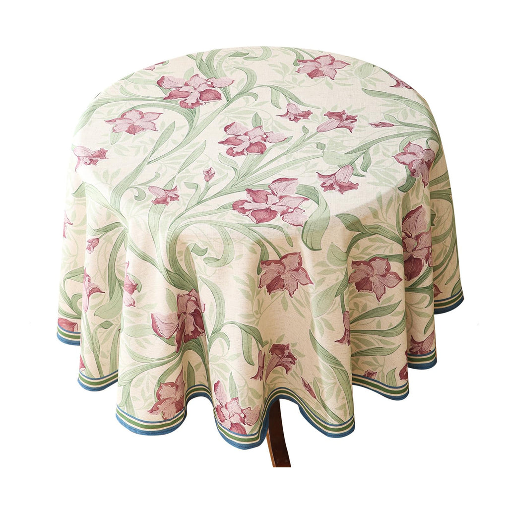 patdrea Vintage French Linen Tablecloth,Round,Diameter 55"-Wensel