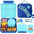Aimsnk Kids Lunch Box with Thermo Insulated Lunch Bag for School, Blue