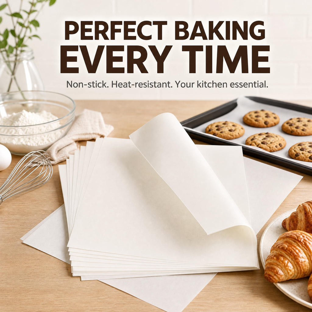 Fasmov 500 Count Parchment Paper Baking Liner Sheets Pan liner, 12×16 Inches Non-Stick Precut Baking Parchment, Suitable for Baking Grilling Air Fryer Steaming Bread Cup Cake Cookie and More