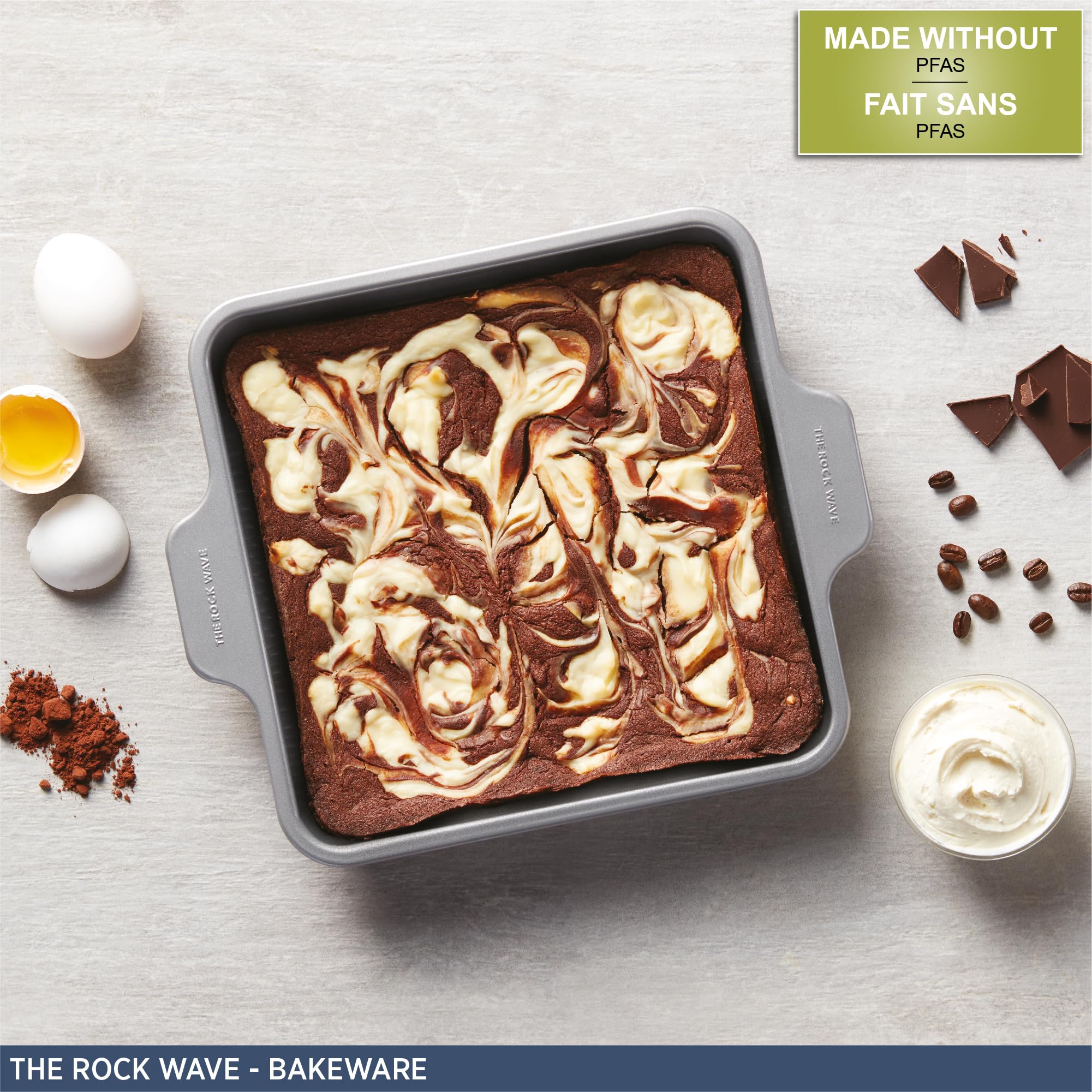 Starfrit The Rock Wave Carbon Steel Non-Stick Wave.Tec Ovenware 9" (23cm) Square Dish