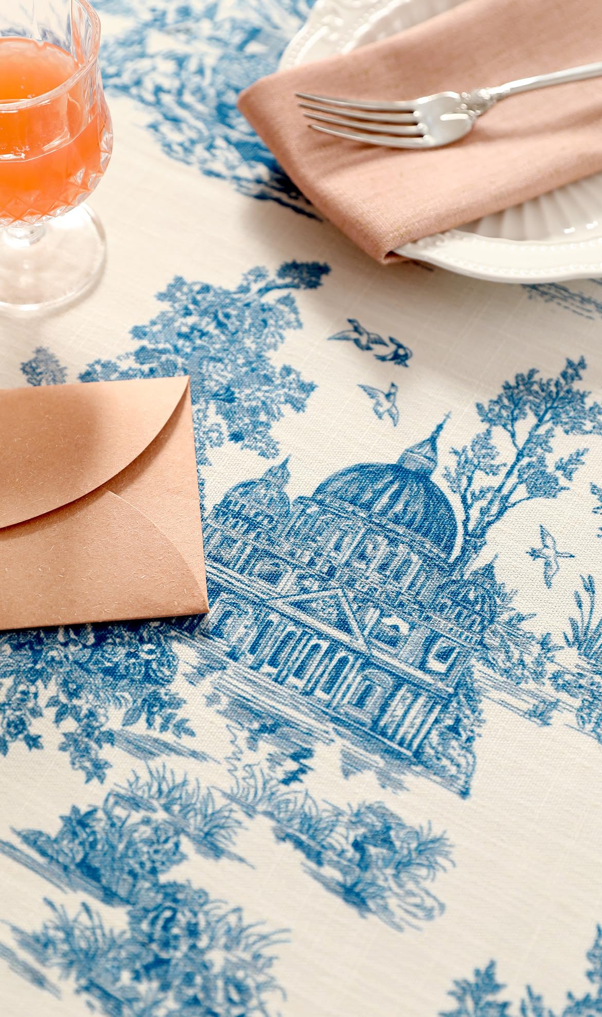 patdrea Elegant French Linen Tablecloth,Rectangular,118"x67"-Lucerne A
