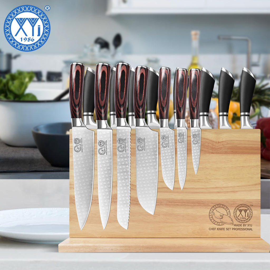 XYJ Magnetic Knife Block, Double-Sided Knife Holder with Strong Magnets