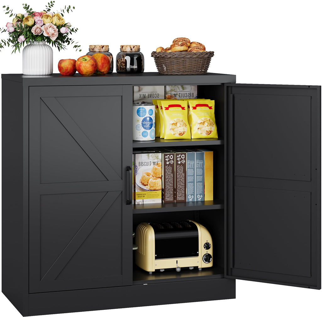 SISESOL 71" Tall Pantry Cabinet with 2 Doors and 5 Shelves,Kitchen Pantry Storage Cabinets,White Metal Storage Cabinet,Wide Deep Food Cupboard for Home,Kitchen,Dining/Living Room