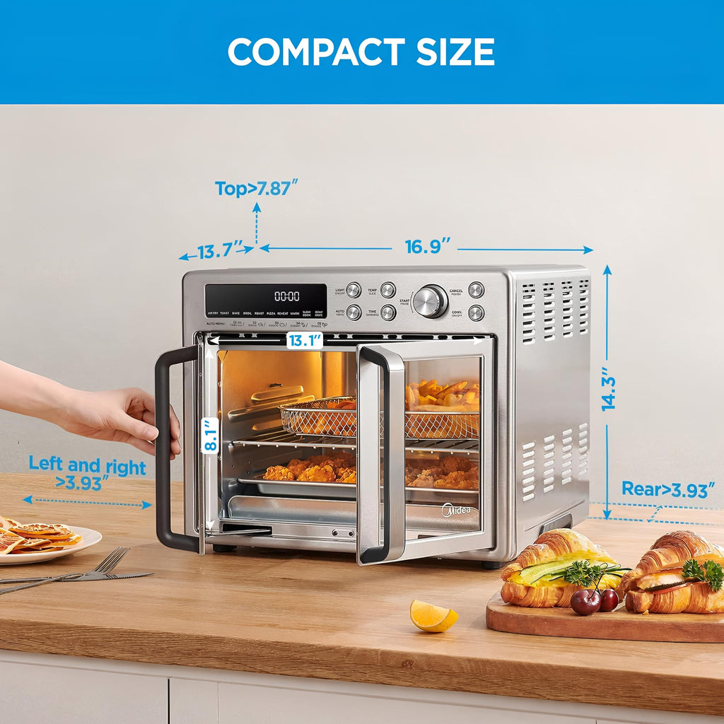 Midea Flexify Classic French Door Toaster Oven Air Fryer Combo, 26.4 QT