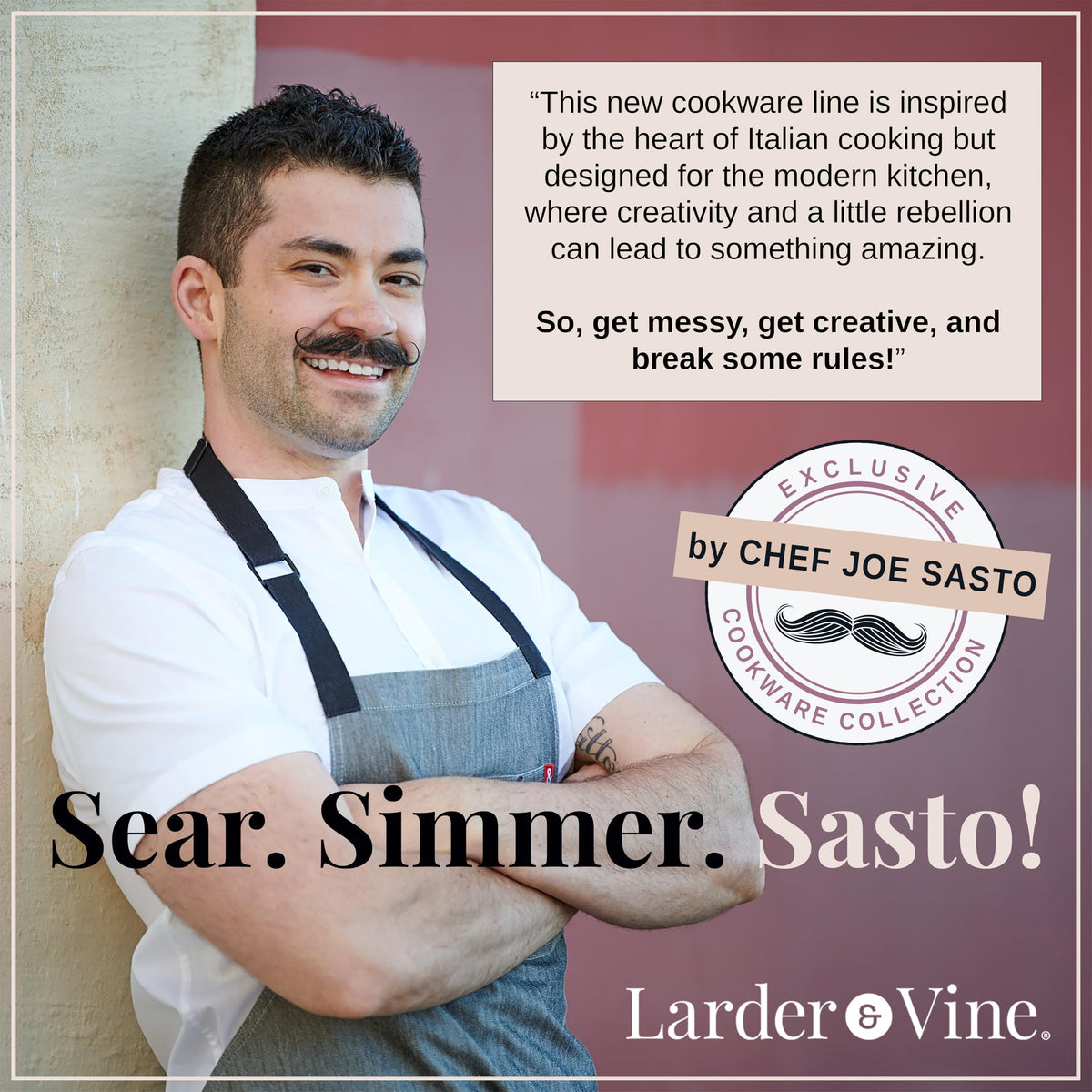 Chef Joe Sasto Small Skillet with Lid, Enameled Cast Iron, Small Frying Pan for Eggs, Omelets & Single Servings, Sweet Treats, Professional Cookware, Induction Compatible, Oven & Dishwasher Safe