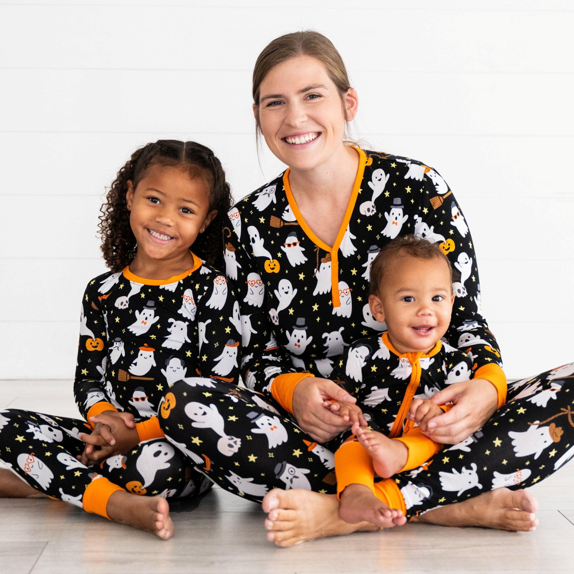 Little Sleepies Halloween Pajamas for Baby Boys & Girls, Viscose from Bamboo Baby Pajamas, Newborn Sleepers, 2-Way Zipper PJs, Friendly Ghosts, 3-6M
