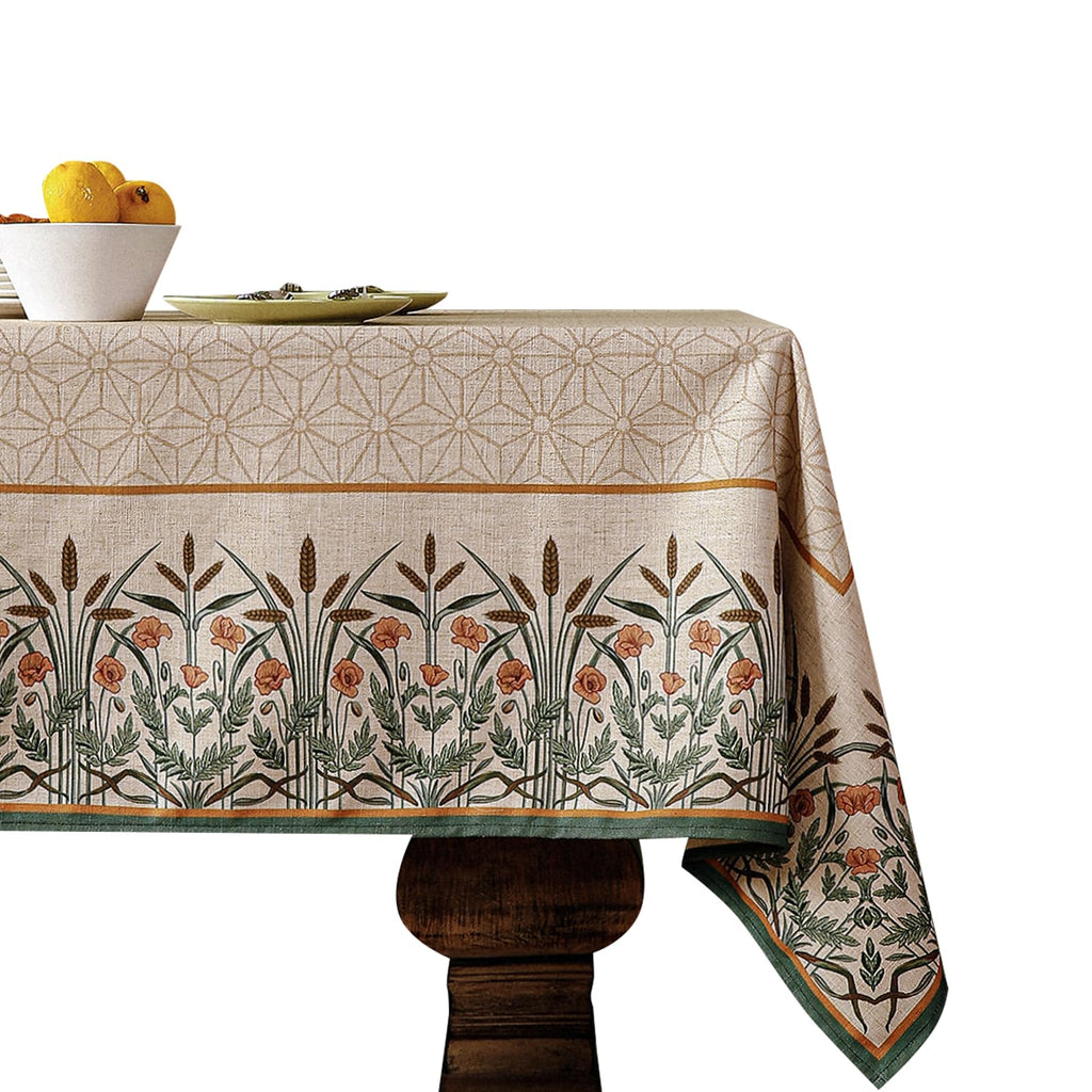 patdrea Vintage French Linen Tablecloth,Rectangular,87"x63"-Kulom A